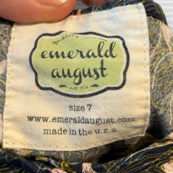 Emerald August Sleeveless Dress Peacock Feathers - Picture 3 of 5